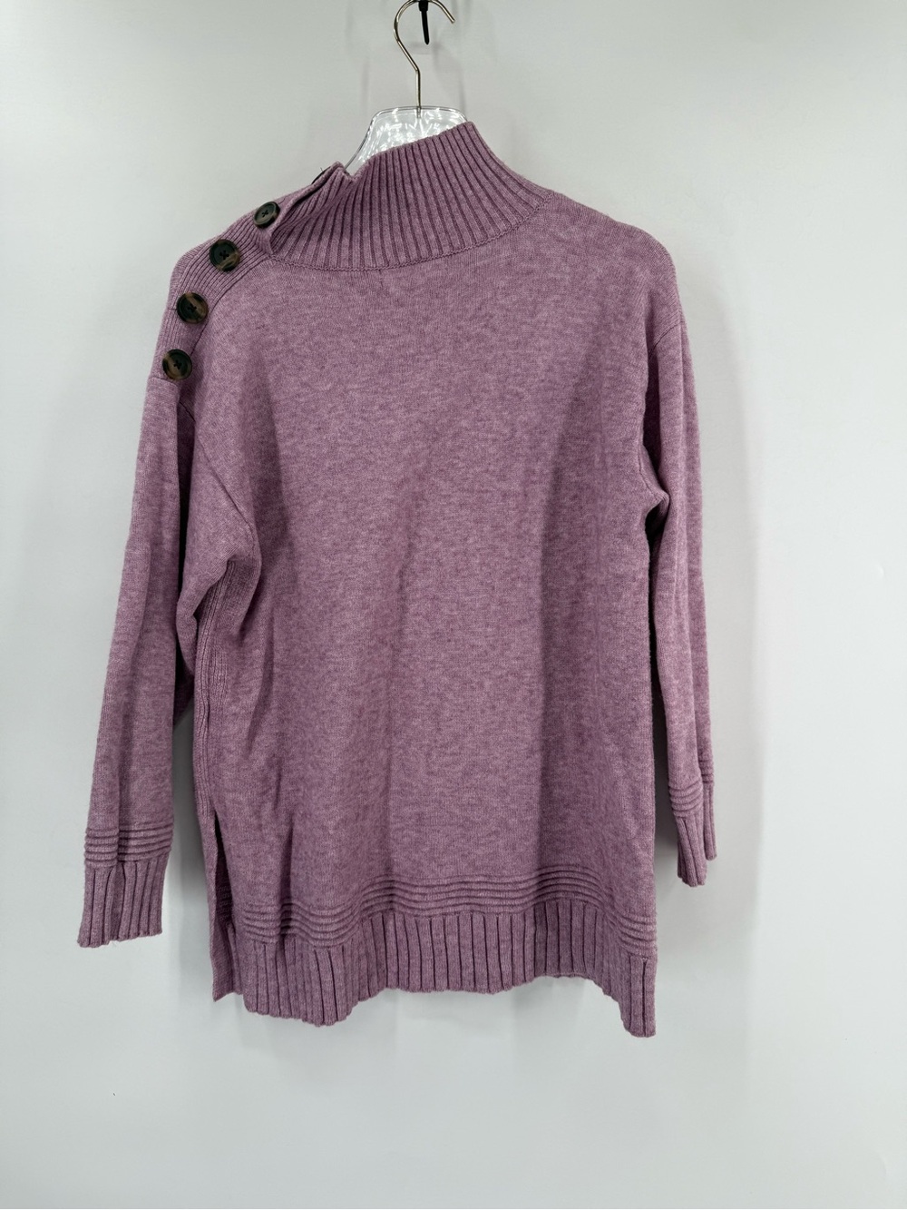 Anthropologie purple‎ turtle neck sweater with buttons size small